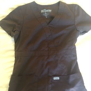 Greys anatomy scrub top. Brown size xs